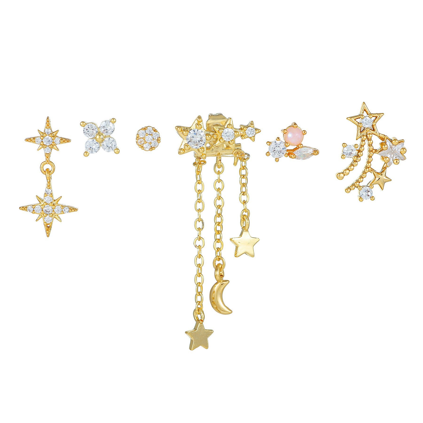 Stylish Gold Plated Moon Penda - DippedShop Wholesale - #4483