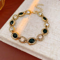 Vintage Gold Plated Rhinestone Geometry Necklace 6W6JNC943
