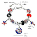 Retro USA Map Beaded Chain Bracelet 8ZA6JBR133T