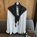 Striped Knit Triangle Scarf - DippedShop Wholesale - #2803