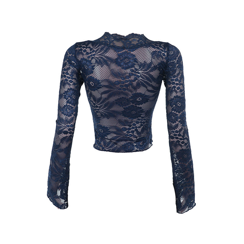 Sexy Lace Long Sleeve Blouse - DippedShop Wholesale - #1299