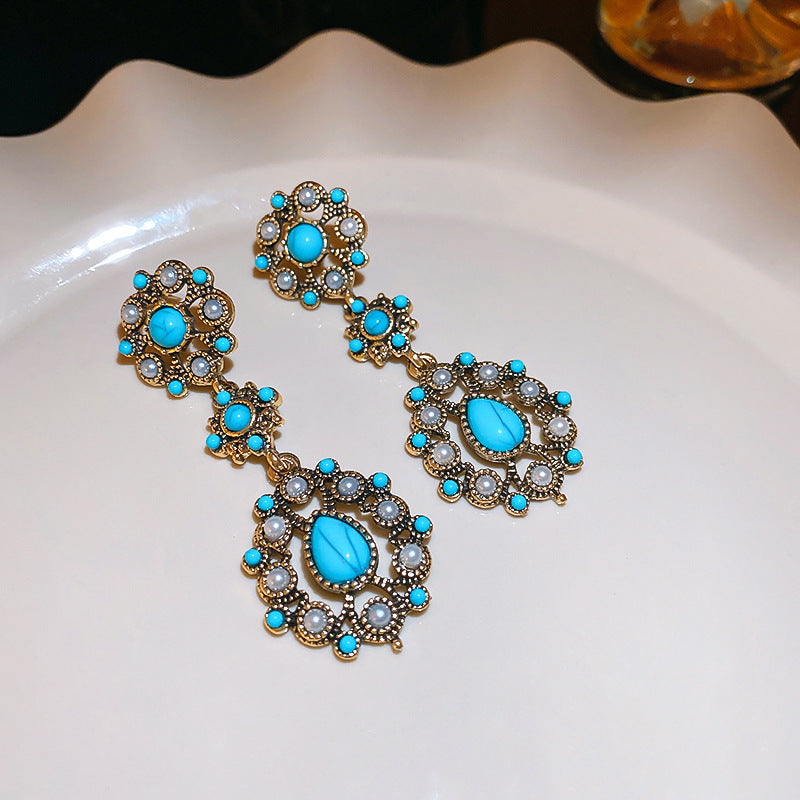 Boho Style Droplet Pendant Beads Choker Necklace 6W6JNC965