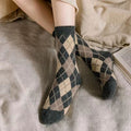 Vintage Thickened Argyle Plaid Winter Thermal Socks 6W8FSO885