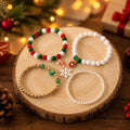 Christmas Santa Claus Charm Layered Beaded Bracelet 6W6JBR656