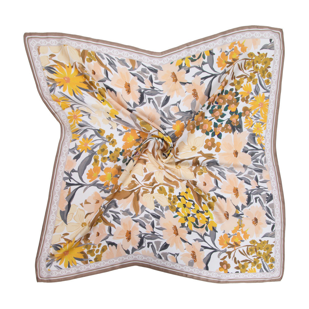 Floral Print Silk Scarf - DippedShop Wholesale - #8371