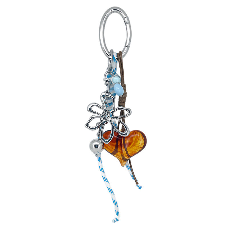 Hollow Out Flower Heart Pendant Bag Charm DP25H626