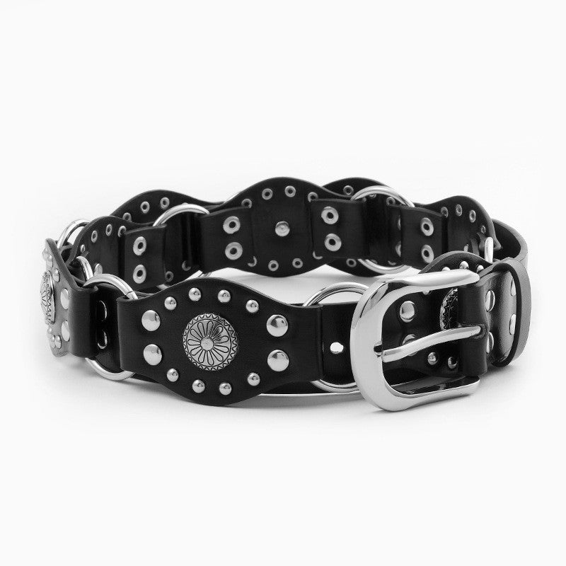 Wide Western Leather Belt - DippedShop Wholesale - #5683