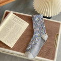 Jacquard Floral Bunny Socks - DippedShop Wholesale - #3427