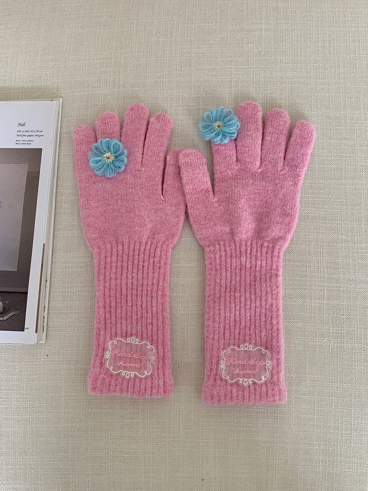3D Flower Knit Gloves - DippedShop Wholesale - #4019