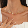 Minimalist Colorful Sparkling Rhinestones Choker Necklace 6W6JNC633