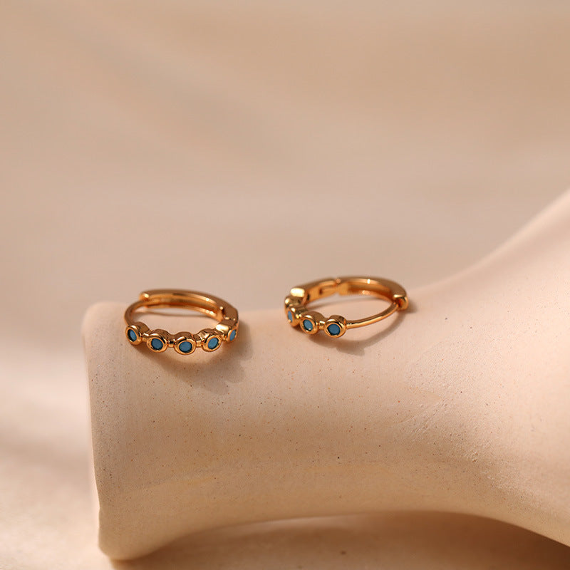 Prime Loop Color Zircon Hoop Earrings DPJE1265