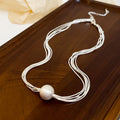 Elegant Multi Layer Copper Ball Pendant Necklace 6W6JNC939