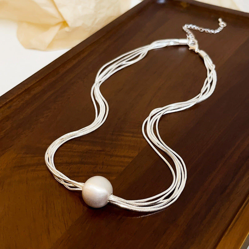 Elegant Multi Layer Copper Ball Pendant Necklace 6W6JNC939