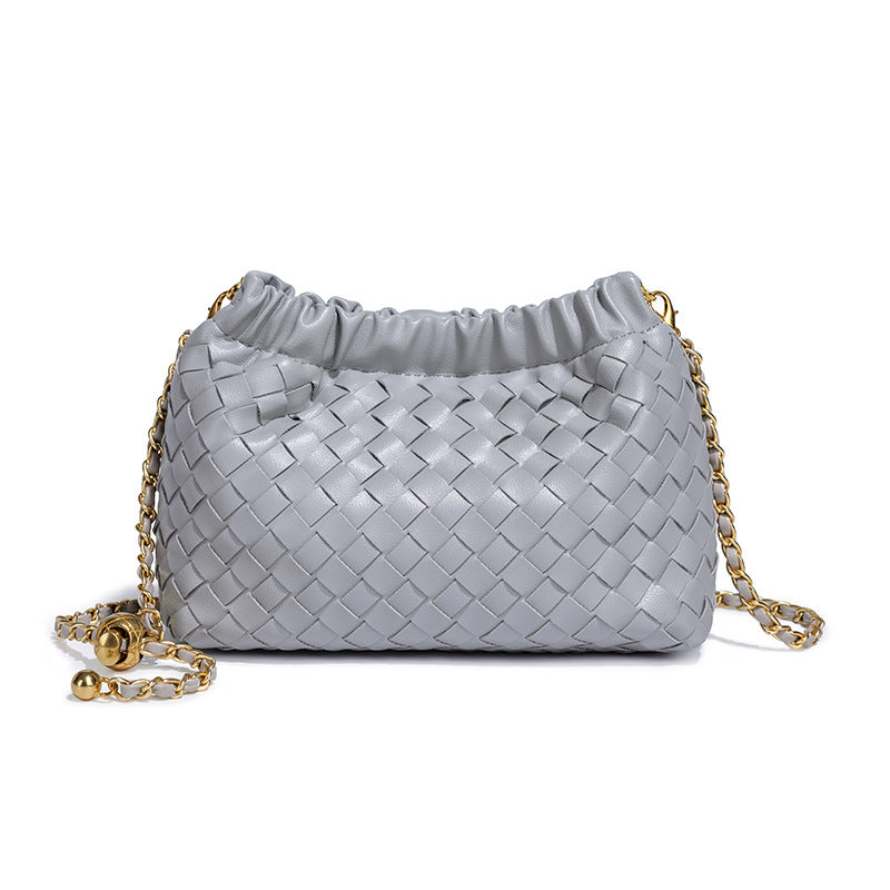 Fashion Woven Plaid Cloud Shoulder Bag 6W10BBG2419
