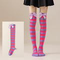 Christmas Bow Pom Pom Thigh High Socks 6W8FSO914