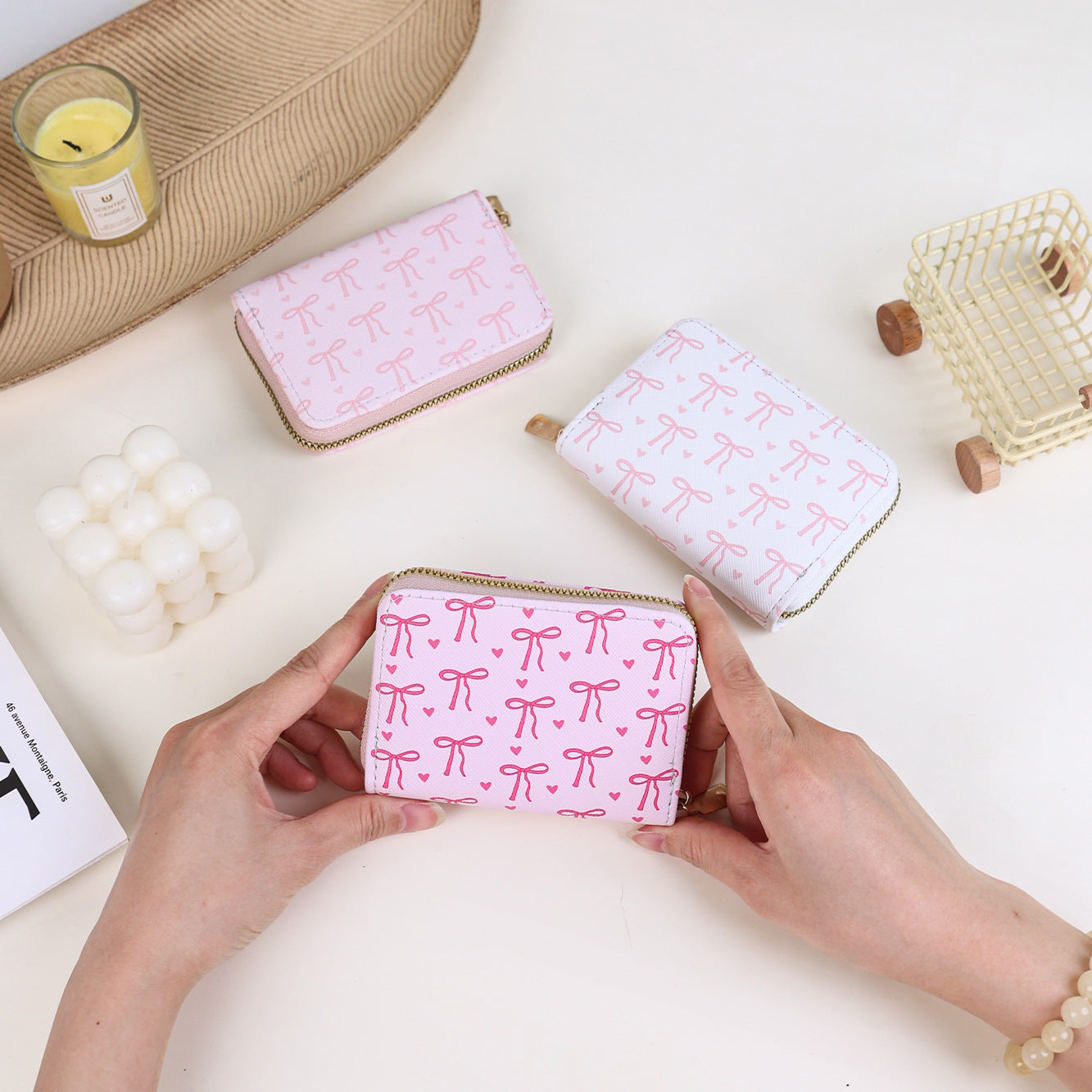 Sweet Mini Bowknot Print Coin Purse Wallet 6S10BWB120