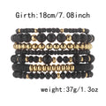 Retro Wooden Bead Strtchy Multi-Layer Bracelets 6W6JBR503