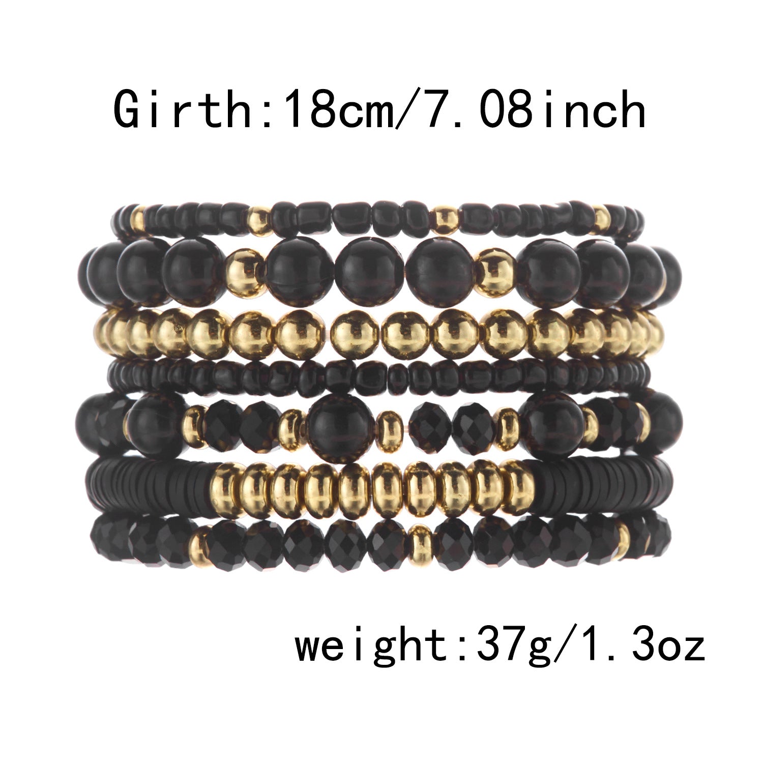 Retro Wooden Bead Strtchy Multi-Layer Bracelets 6W6JBR503