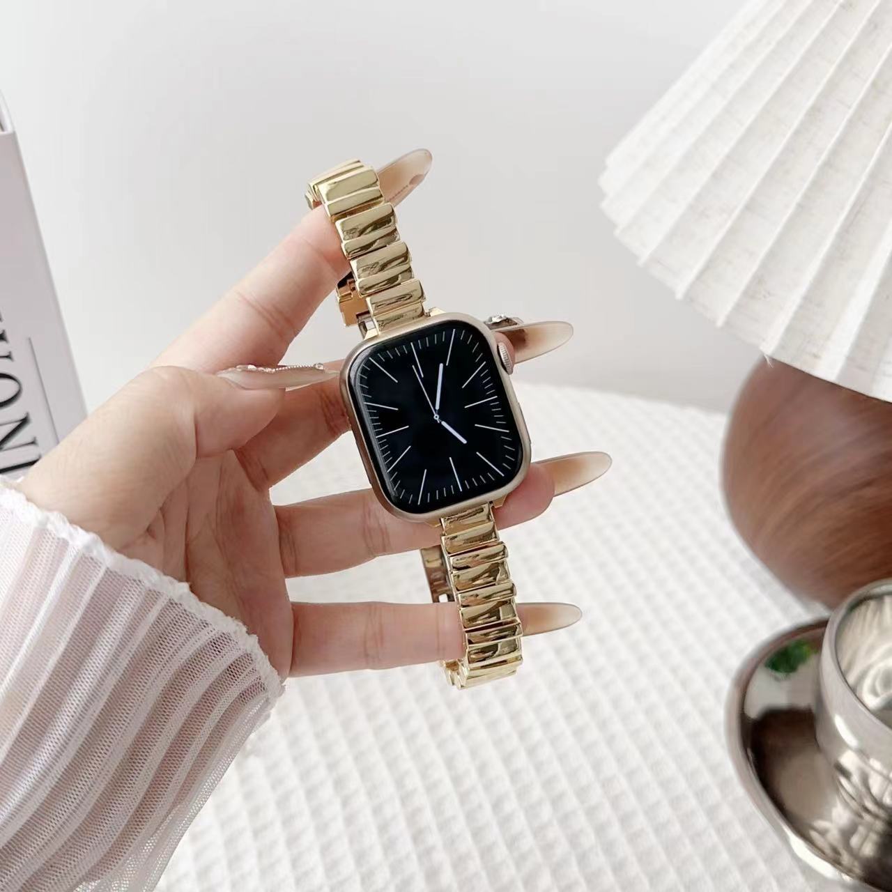 Elegant Irregular Metal Link Watch Band 6W6JWA104