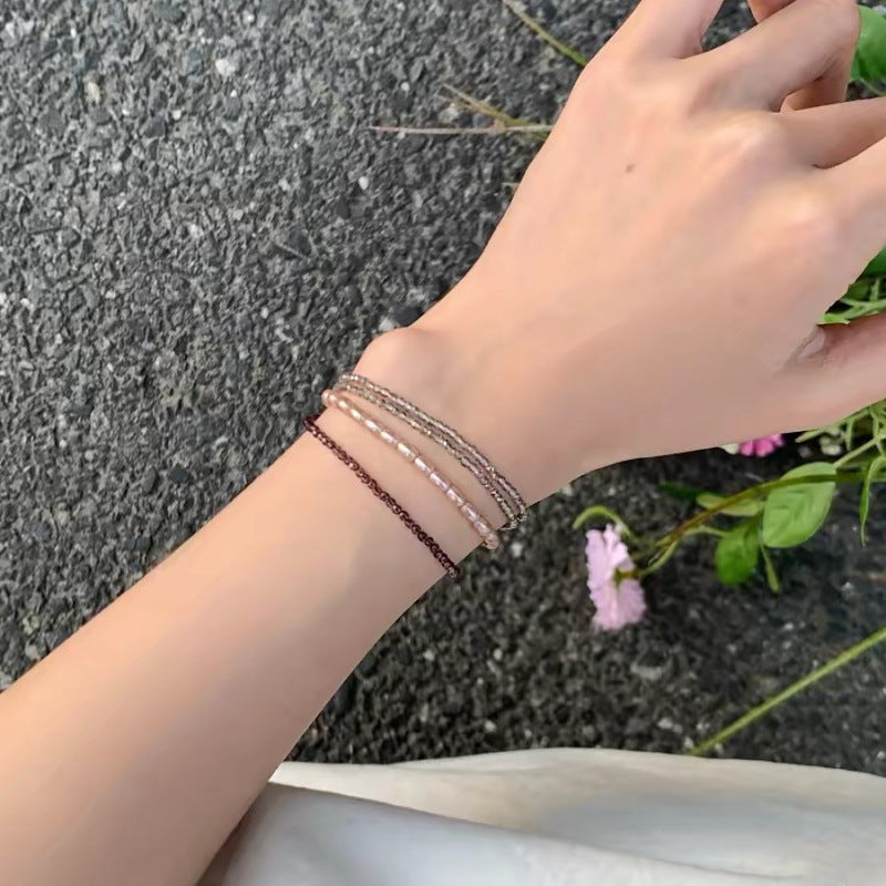 Vintage Multi-Layered Pearl Beaded Chain Bracelet 6W6JBR377
