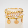 Fashion Multi-Layer Star Beaded Chain Bracelet 6W6JBR474