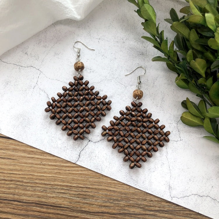 Rattan Beach Dangle Earrings - DippedShop Wholesale - #2787