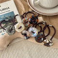 Trendy Tortoise Shell Acrylic Button Hair Tie MK2BW6W6HHT06