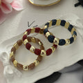 Dopamine Color Block Resin Beaded Stretch Bracelet 6W6JBR610