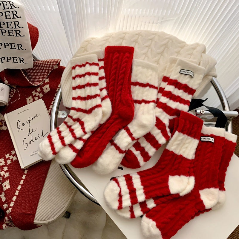 Winter Striped Soft Socks - DippedShop Wholesale - #6291