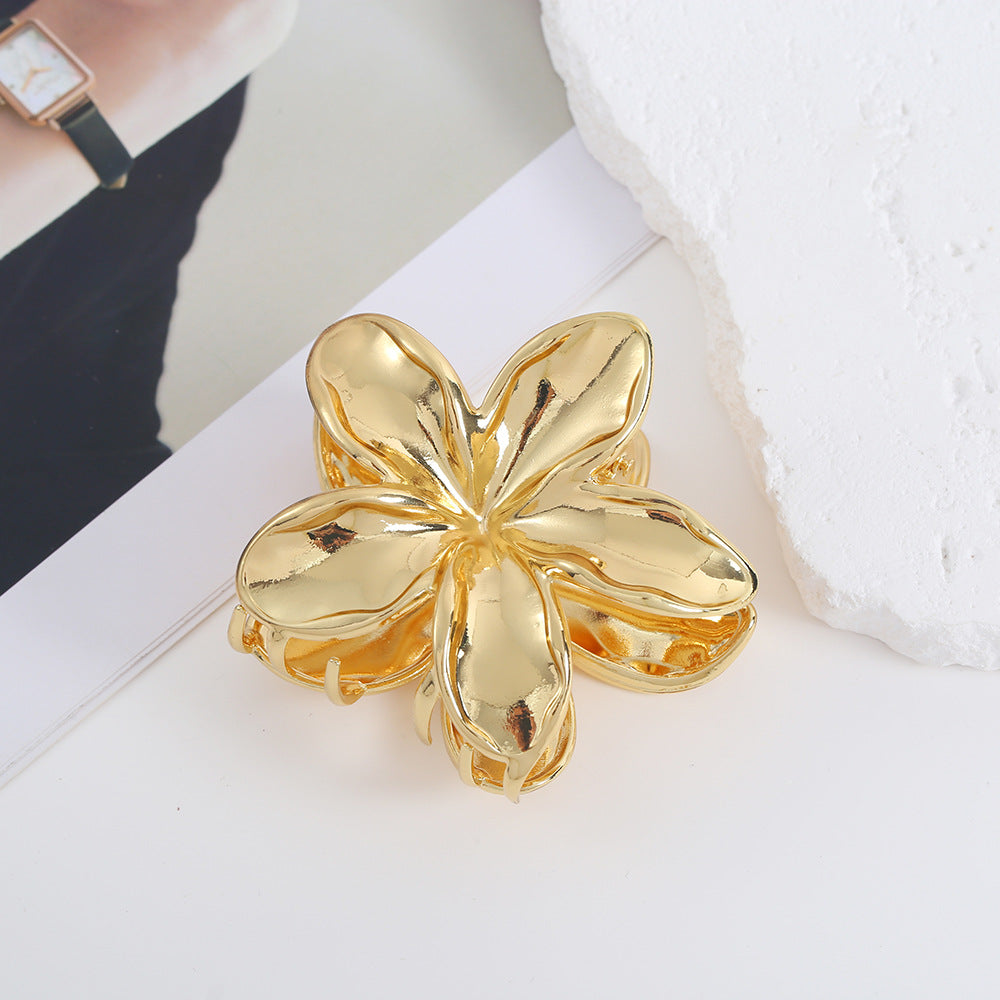 Fashion Gold Plated Plumeria Flower Hair Clip MK2MBEP6W6HCP368