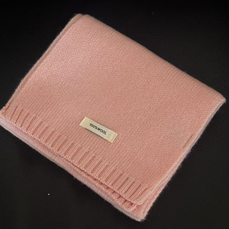 Minimalist Solid Color Versatile Warm Knit Scarf 6W6NSC89