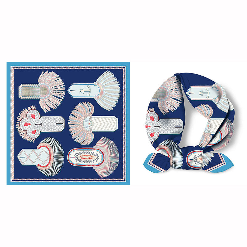 Splicing Colorful Art Print Square Satin Scarf DP25F448