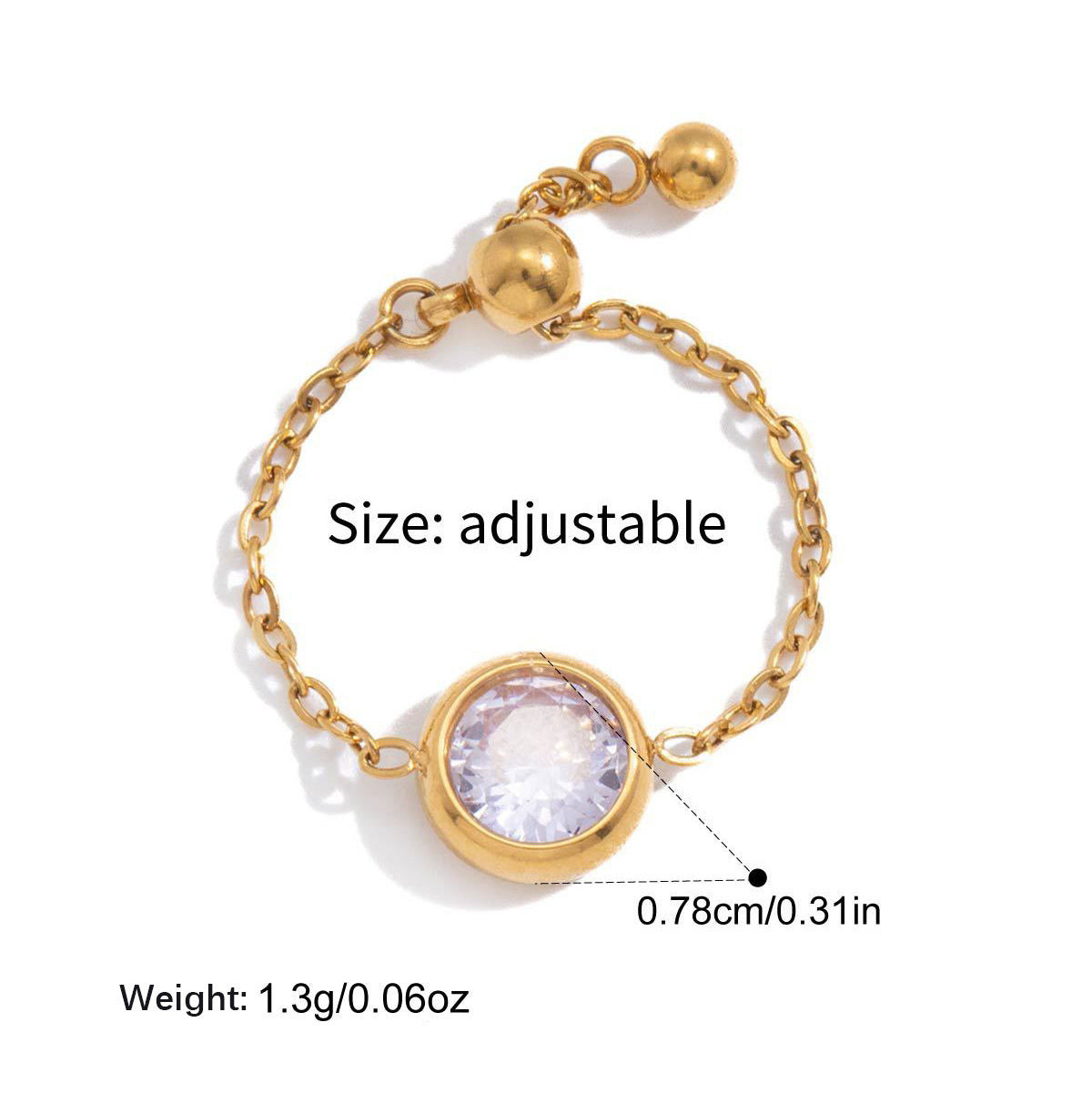 Adjustable Cubic Zirconia Ring - DippedShop Wholesale - #2115