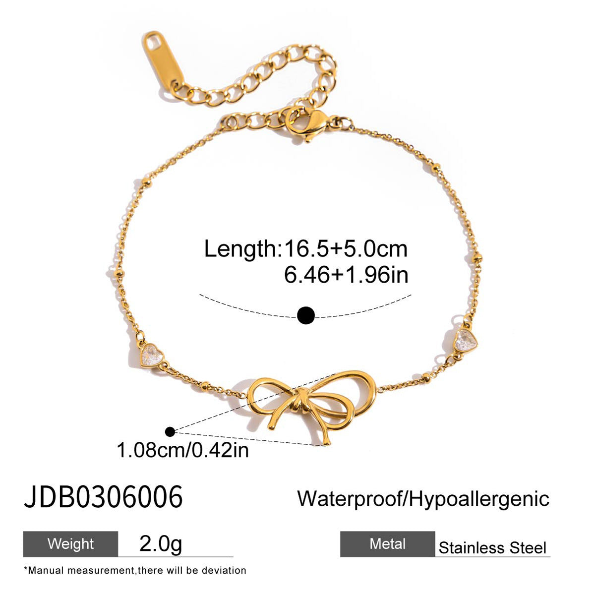 Minimalist Stainless Zircon Bracelet - DippedShop Wholesale - #6211