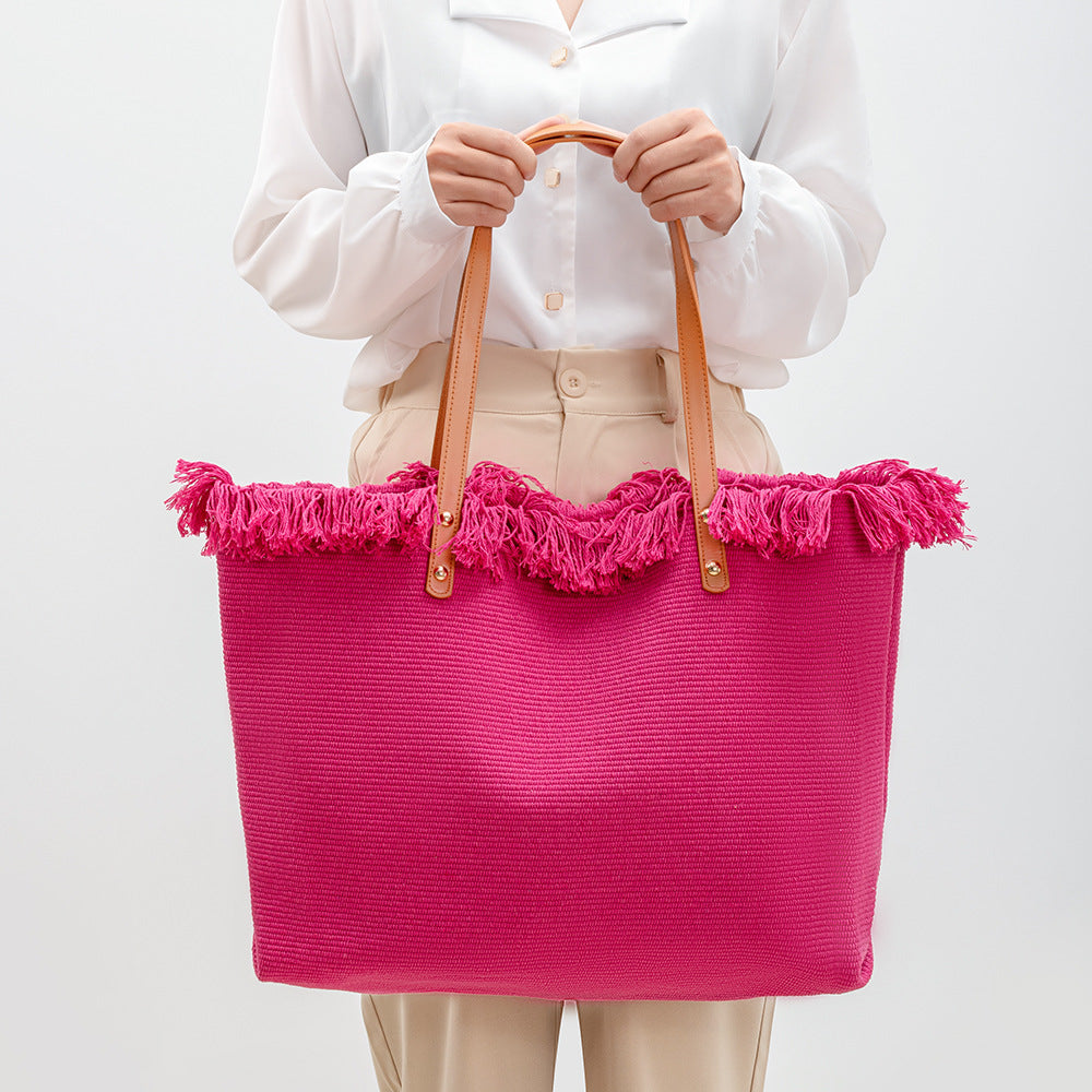 Solid Color Tassel Shoulder Bags DPFB0703