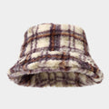 Casual Fluffy Color Contrast Warm Bucket Hat 6W6HAT531