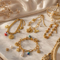 Fashion Gold Plated Floral Heart Charm Bracelet 6W6JBR513