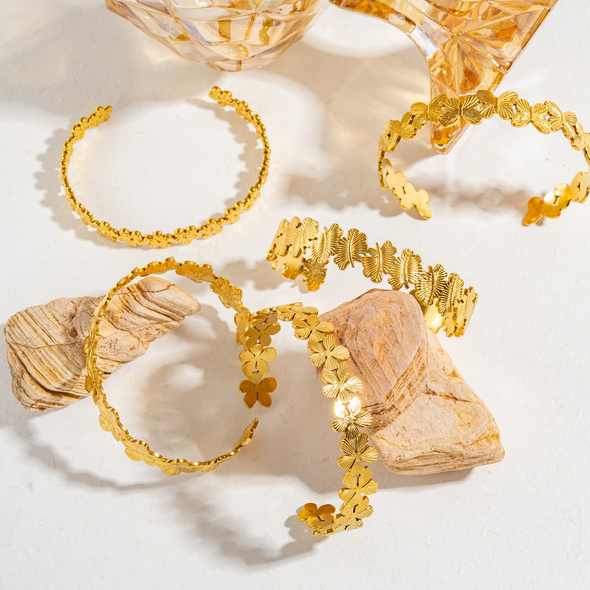 Trendy Textured Flower Stackab - DippedShop Wholesale - #1235