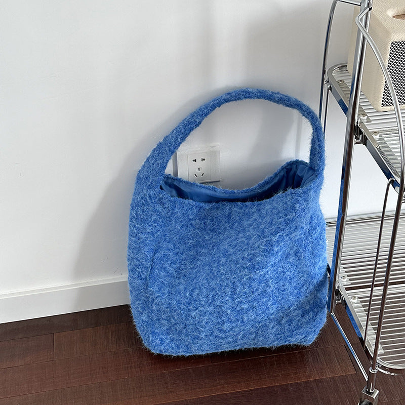 Retro Woolen Large Capacity Commute Tote Bag 6W10BBG2490
