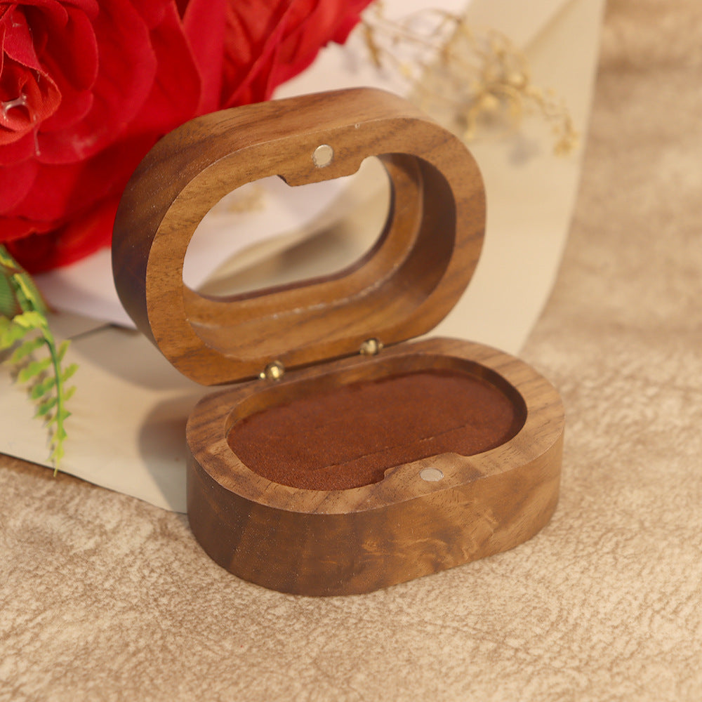 Oval Walnut Ring Box - DippedShop Wholesale - #4227