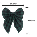 Plaid Bow Knot Hair Clips - DippedShop Wholesale - #2259