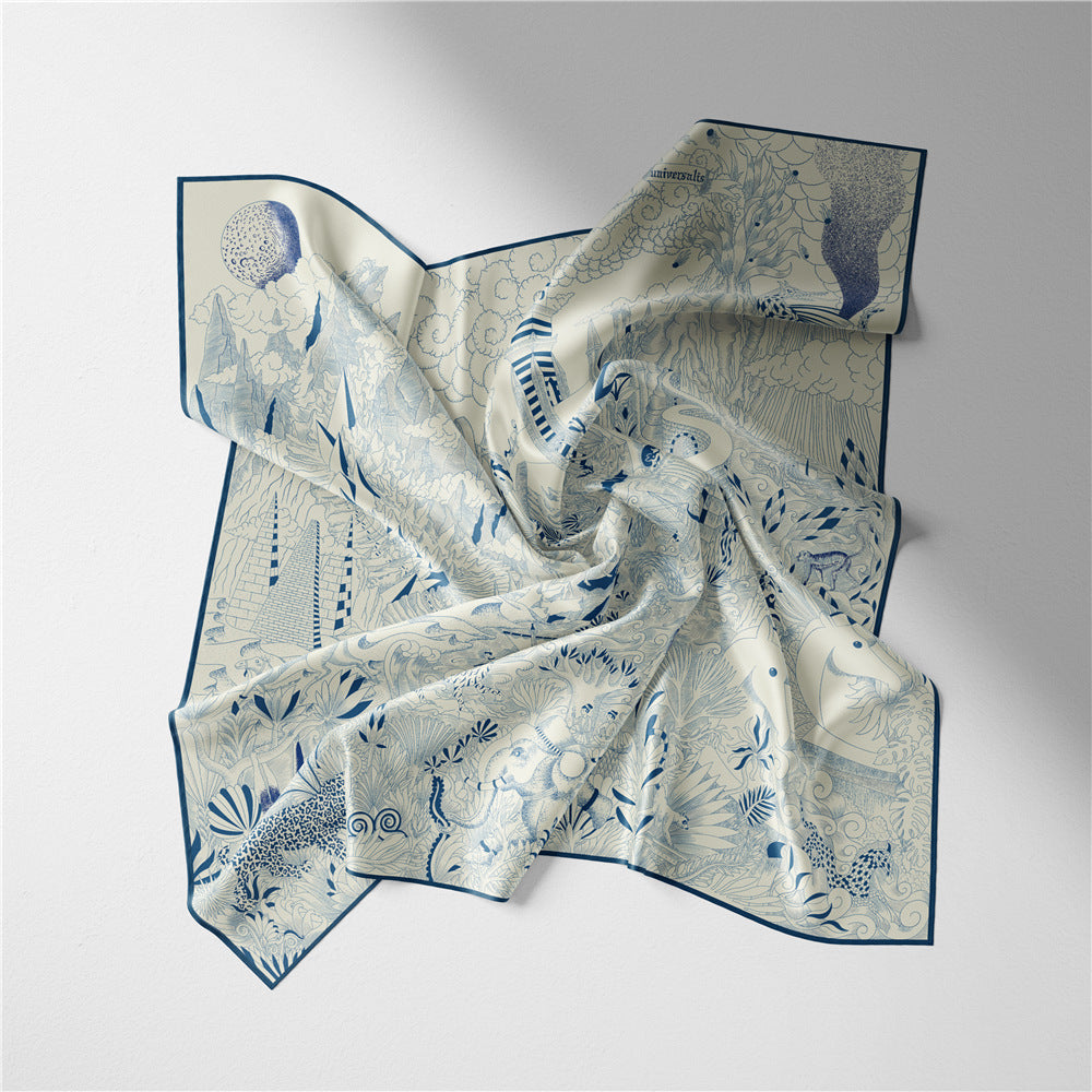 Abstract Universe Silk Scarf - DippedShop Wholesale - #5859