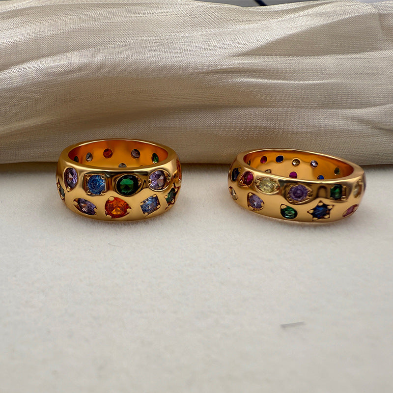 Retro Colorful Cubic Zirconia - DippedShop Wholesale - #3891