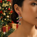 Christmas Colorful Light Bulb Rhinestone Dangle Earrings 6W6JER678