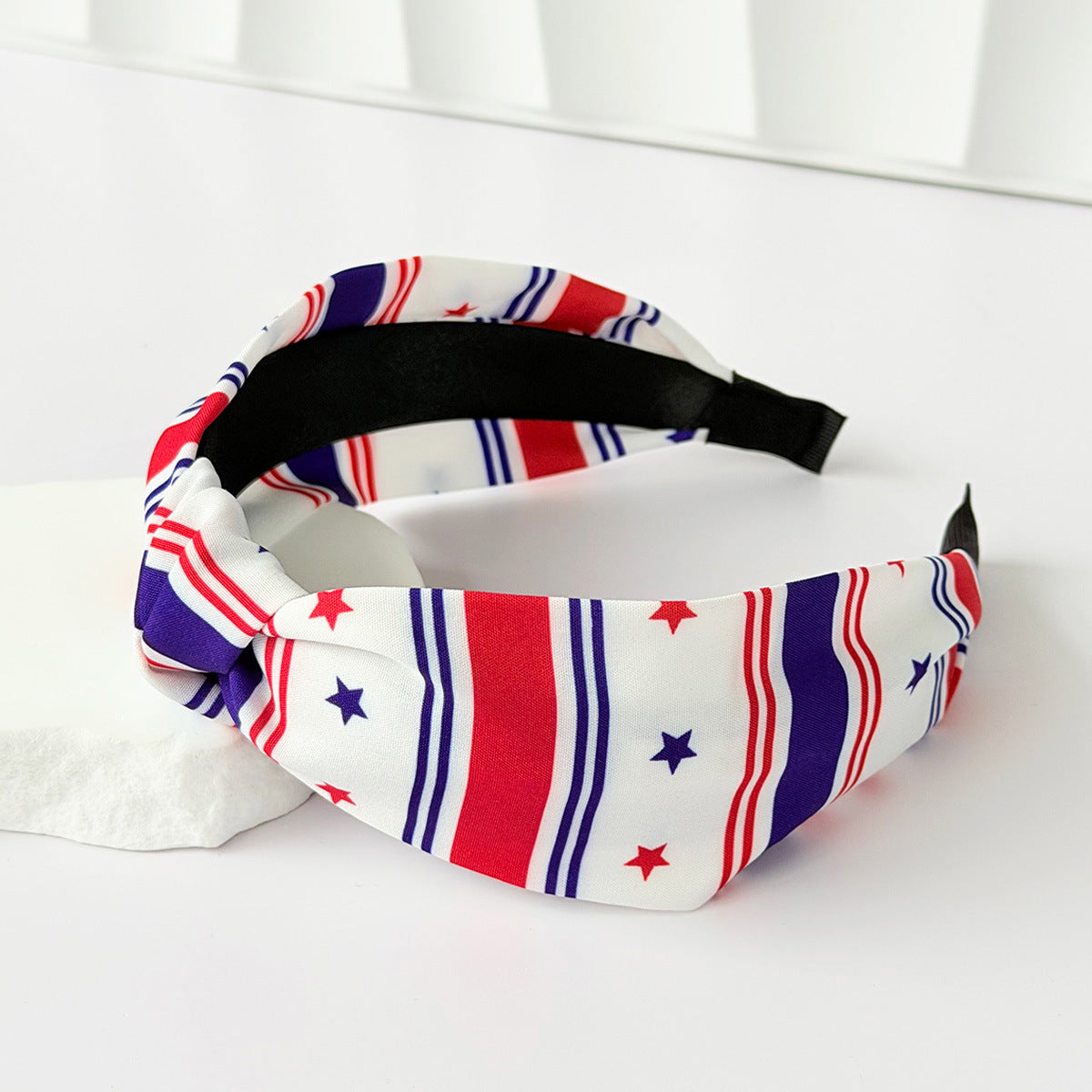 Trendy Start Pattern Knotted Wide Hair Band 8AS6HBD67L