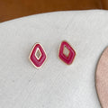 Retro Oval Resin Hollow Out Stud Earrings 6W6JER614