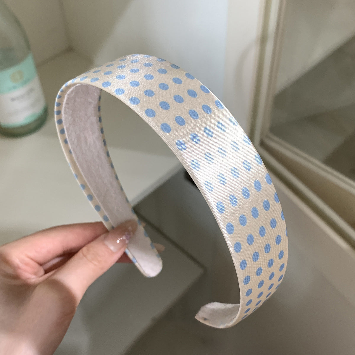 Vintage Satin Polka Dot Wide Headband 6W6HBD367