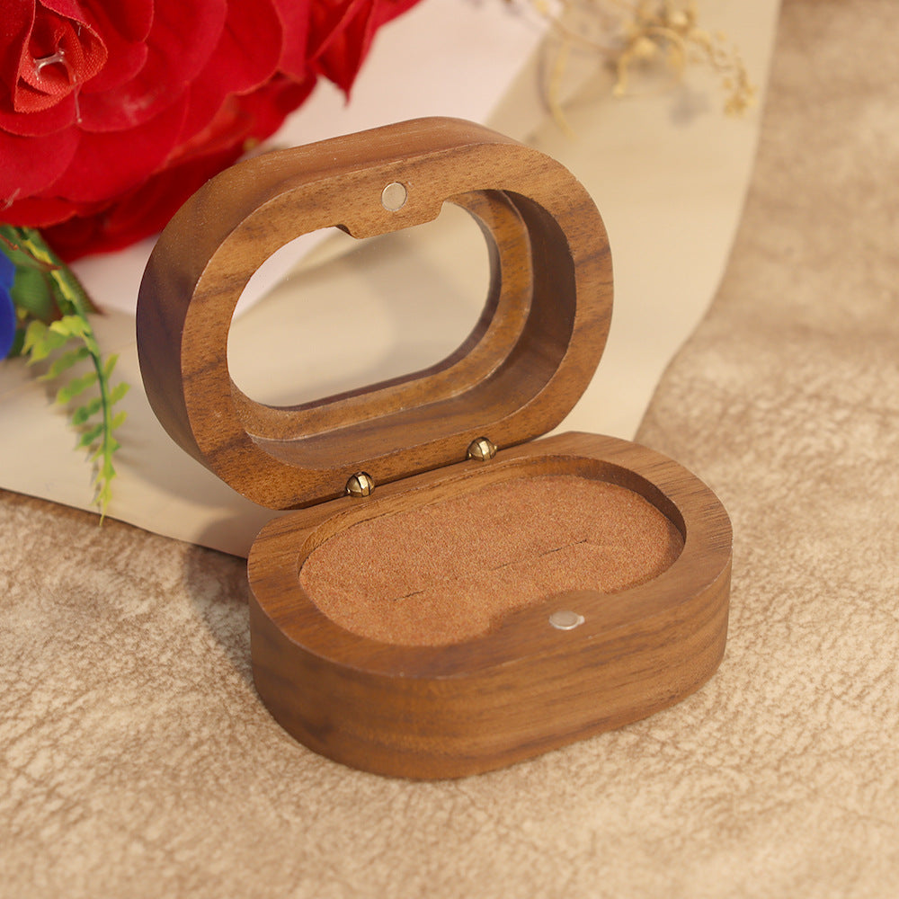Oval Walnut Ring Box - DippedShop Wholesale - #6547