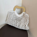 Casual Holow Out Heart Handle Beach Handbag 8CW6BBG501T