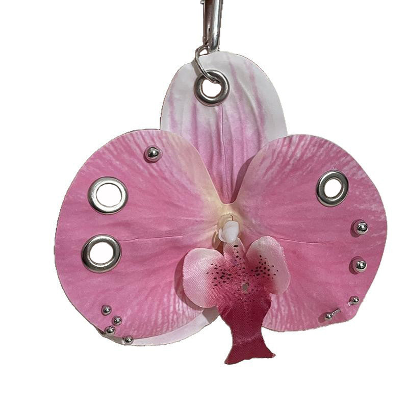 Realistic Phalaenopsis Orchid Keychain Bag Charm 6W10BBC366